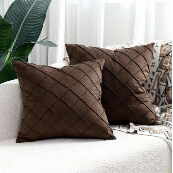 Sale Active Car Cushion Set - 12x12 Inch White Cushions with Brown Covers, Conjugated Fiber Filled - Pack of 2